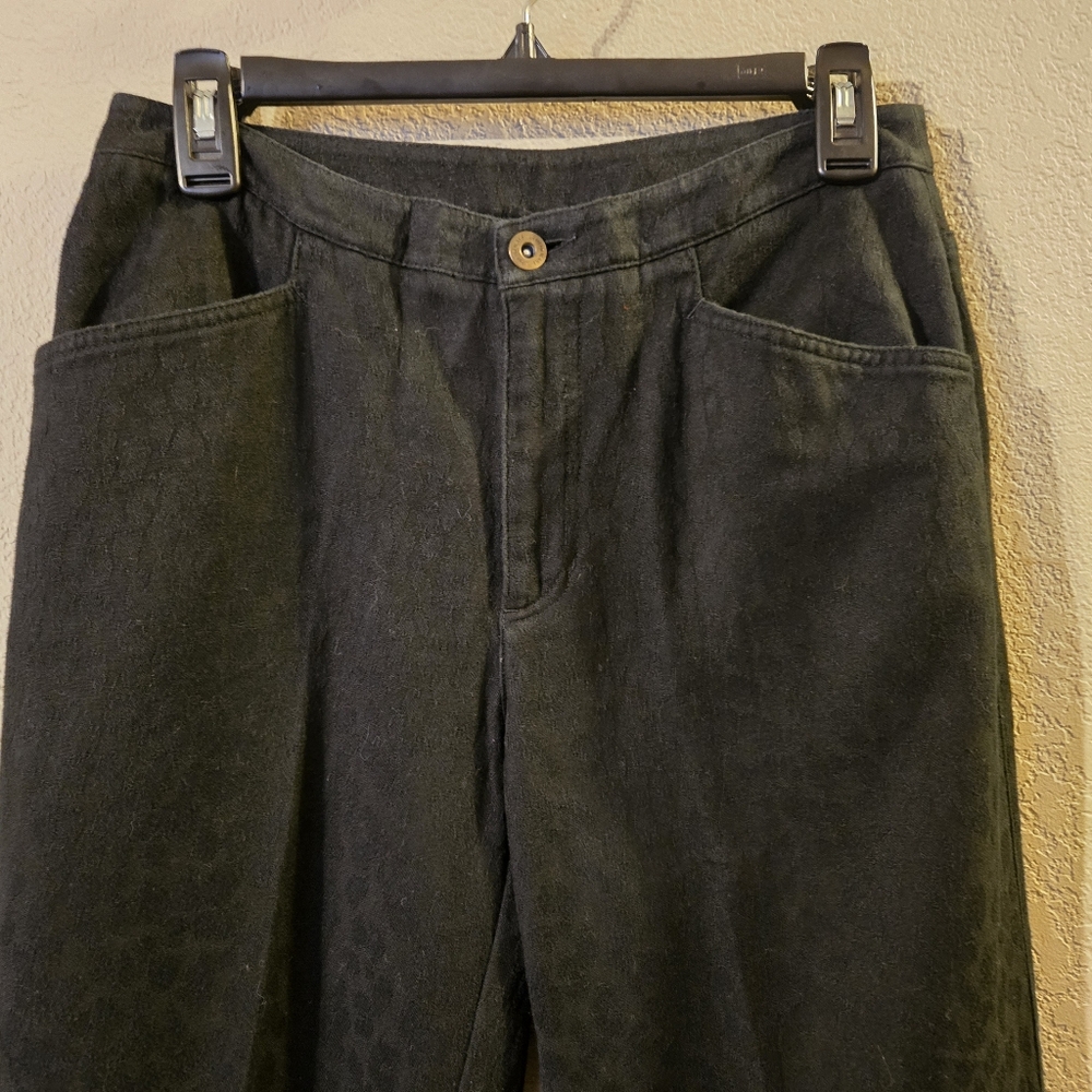 Liz Claiborne Liz Wear Womens Black On Black Animal Print Jeans Size 8 - Picture 3 of 10